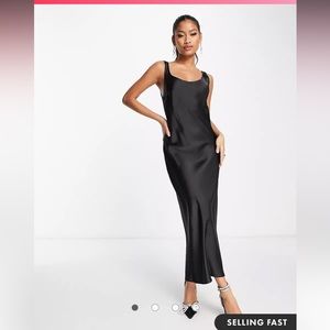 ASOS Black Satin Maxi Dress, new with tags!